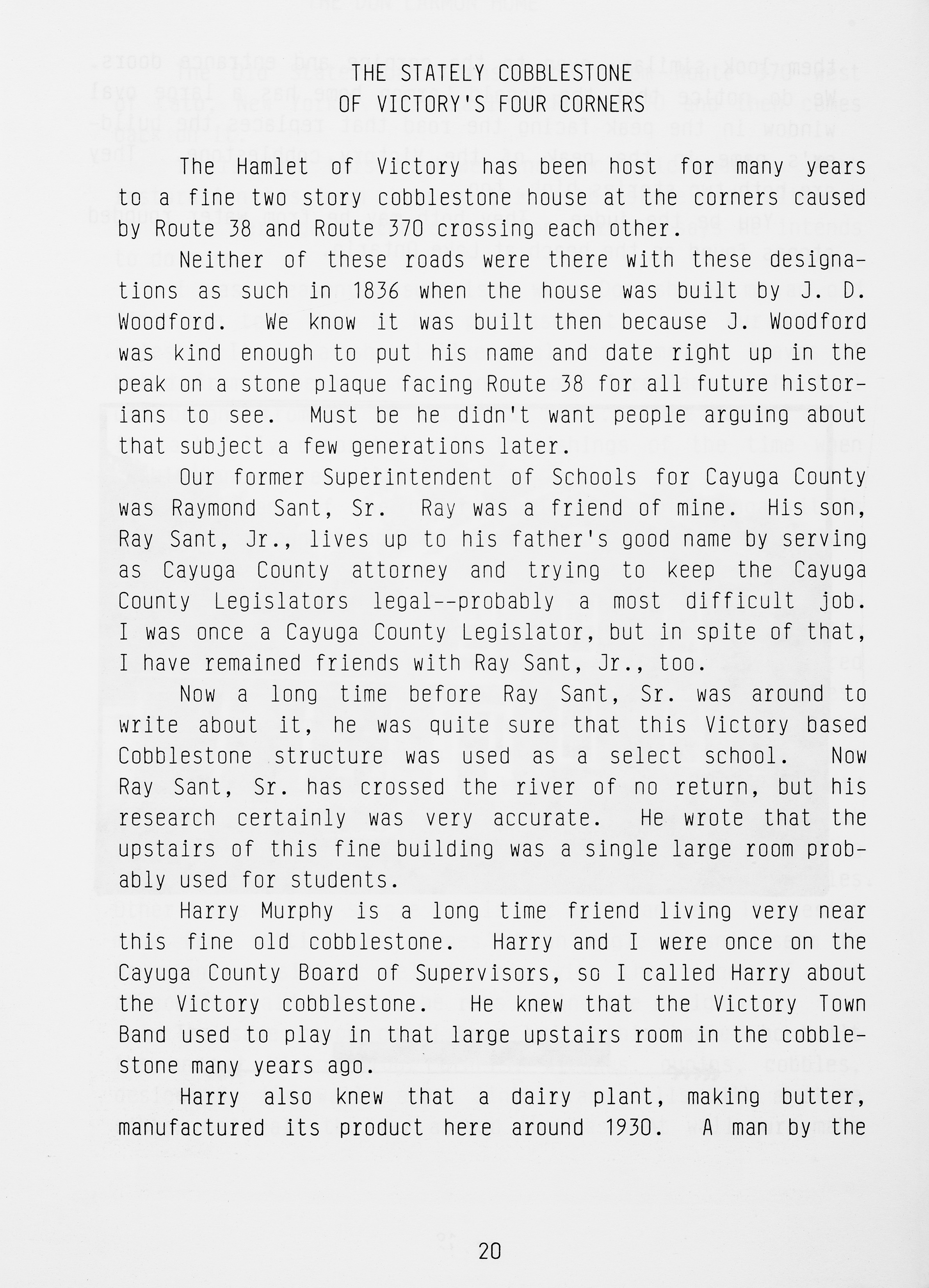 Cayugas Cobblestones p 20